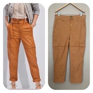 CAbi Straight-Leg Cargo Pants in Camel/Tan